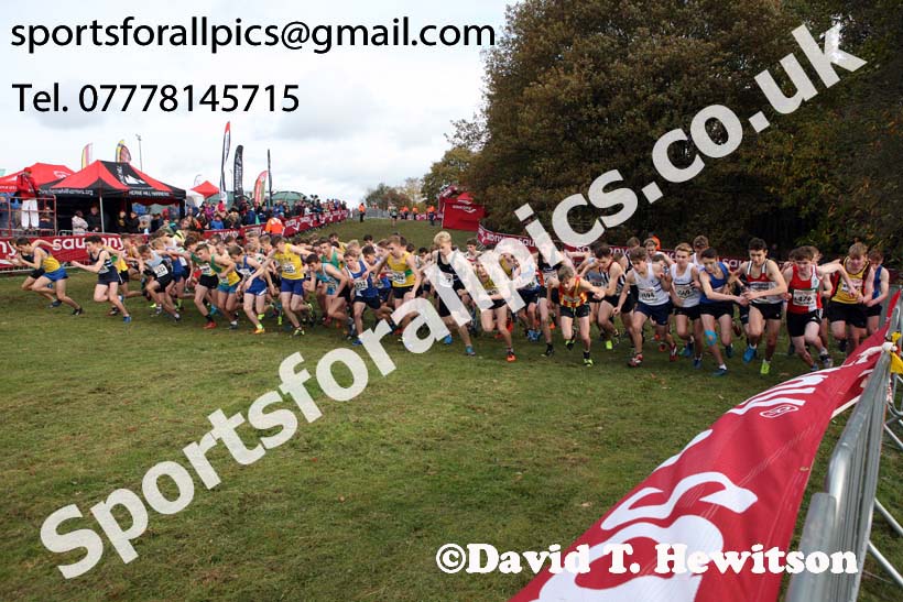 Mens under-17s National Cross Country Relay, Berry Hill Park, Mansfield. Photo:  David T. Hewitson/Sports for All Pics